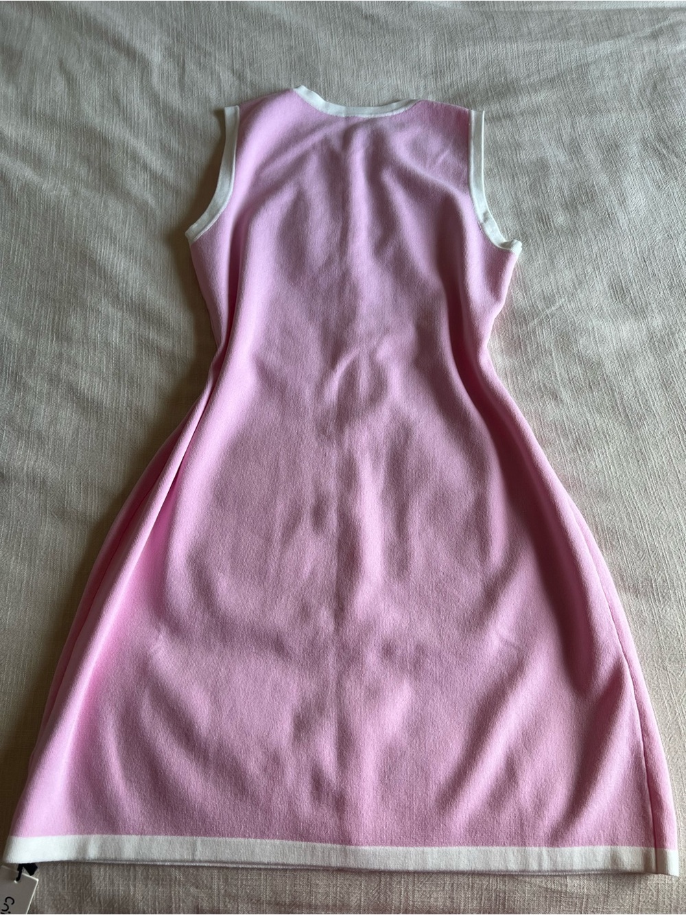 COMMENSE Pink & White Contrast Button Mini Dress - Picture 6 of 8